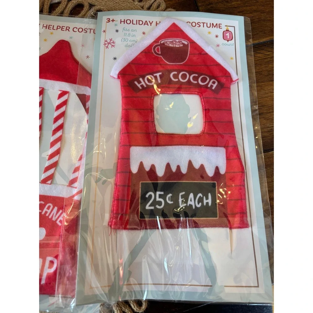 Holiday‎ Helper ELF Costume Fits 11.8 Inch Christmas Tree Candy Cane Hot Cocoa
